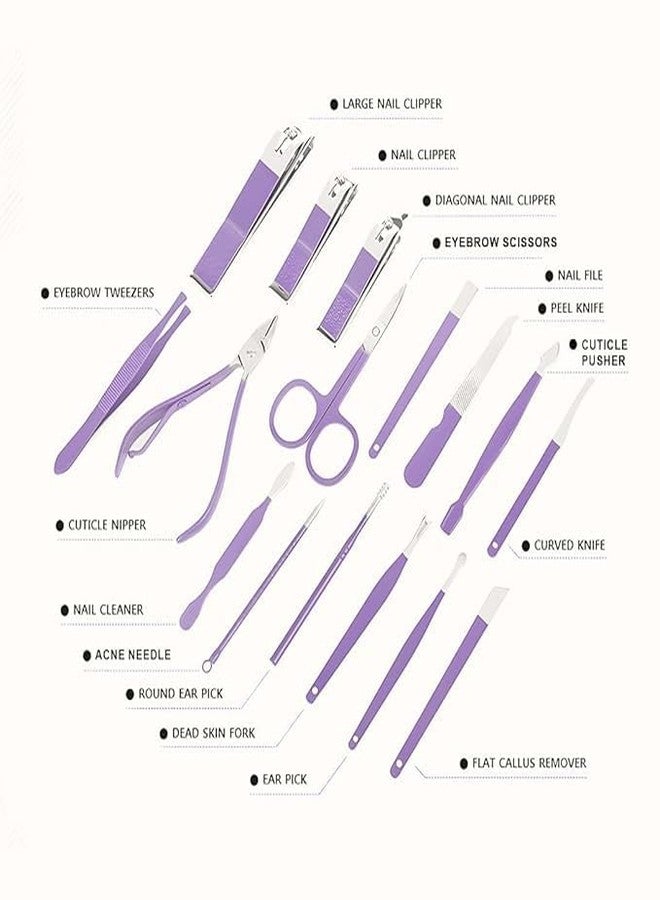 ZEEXO Manicure Tool Kit, Pedicure Set, Manicure Set Nail Clipper Kit, Professional Manicure Set, Stainless Steel Manicure Kit for Hand Care & Foot Care (16 Pieces in 1 Kit) (Multicolor) - Image 3