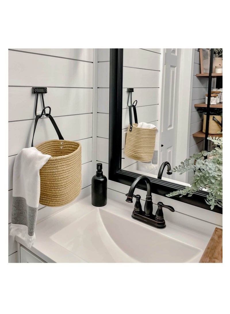 Zikra , 2pack Wall Hanging Rope Basket, Small Woven Bathroom Dirty Clothes Basket, Fern Hanging Rope Basket, Flower Basket Decor Set Boho - Image 2