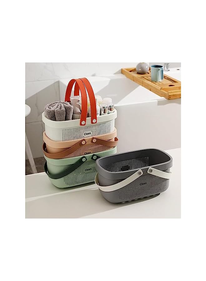 Raxoom Supplies Caddy,2 Pack Shower Caddy Basket Tote,Plastic Storage Basket with Handle Portable Organizer Basket Bin for Bathroom Kitchen Dorm Room Bedroom Toiletry Laundry Pool Beach(Grey) - Image 4