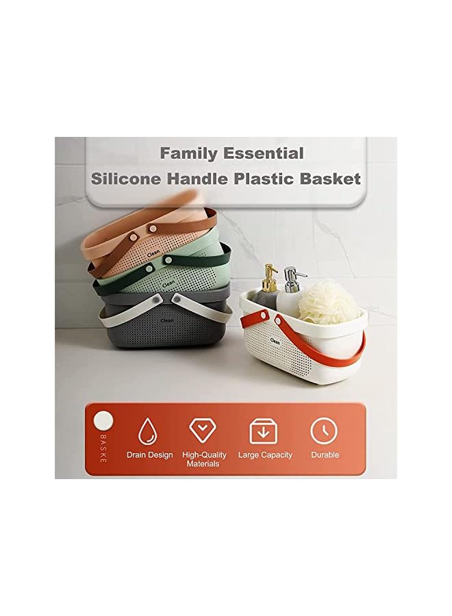 Raxoom Supplies Caddy,2 Pack Shower Caddy Basket Tote,Plastic Storage Basket with Handle Portable Organizer Basket Bin for Bathroom Kitchen Dorm Room Bedroom Toiletry Laundry Pool Beach(Grey) - Image 5