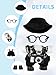 VVQUI Clothes for LABUBU 17cm Doll NO Doll 6Piece Set Hat Overalls Shirt Camera Glasses Shoes Outfit for LABUBU Premium Dolls Accessories for LABUBU Black - Image 4