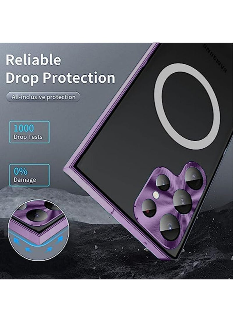 Generic - Samsung S23 Ultra 5G Metal Case Compatible with MagSafe Wireless Charger Translucent Shokproof Protective Back with Camera Lens Protection Magnetic Case Cover for Galaxy S23 Ultra 5G Accessories - Image 1