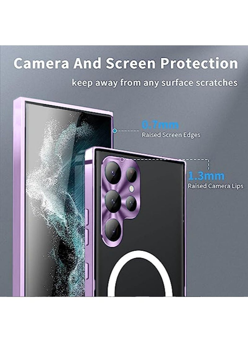 Generic - Samsung S23 Ultra 5G Metal Case Compatible with MagSafe Wireless Charger Translucent Shokproof Protective Back with Camera Lens Protection Magnetic Case Cover for Galaxy S23 Ultra 5G Accessories - Image 1