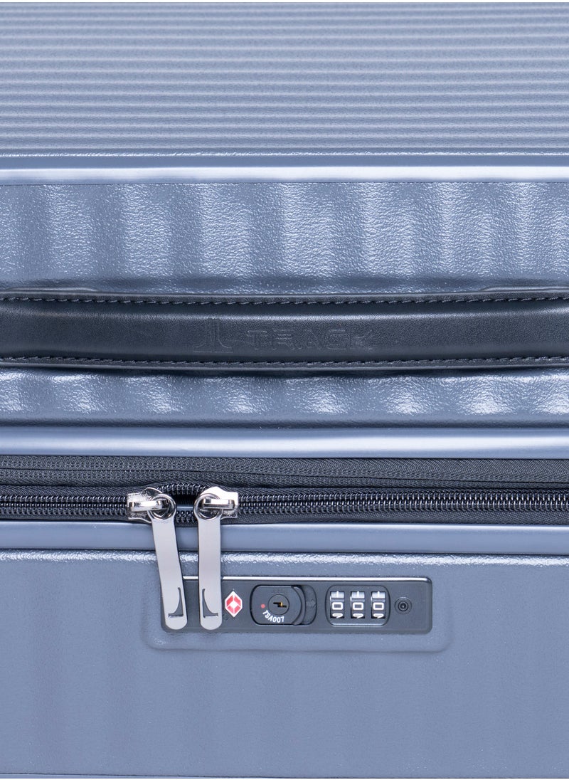 Track Oak Hardshell Luggage Set Grey – Durable PP Hardcase Suitcase, Lightweight Expandable Carry-on & Check-in Luggage, Secure Lock & Zipper, 4 Double Spinner Wheels, Organized Packing Suitcase