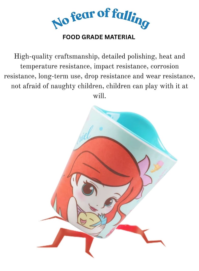 Disney Ariel Kids Melamine Cup – Little Mermaid Cartoon Design, Food Grade BPA-Free, Durable Drinking Cup for Children - Image 3
