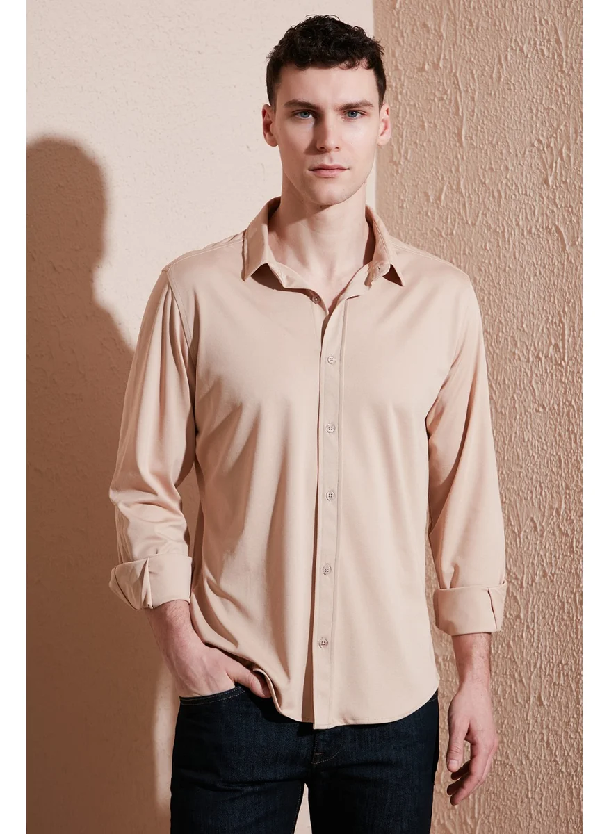 Buratti Cotton Regular Fit Plain Collar Shirt Men's Shirt CF25S119628