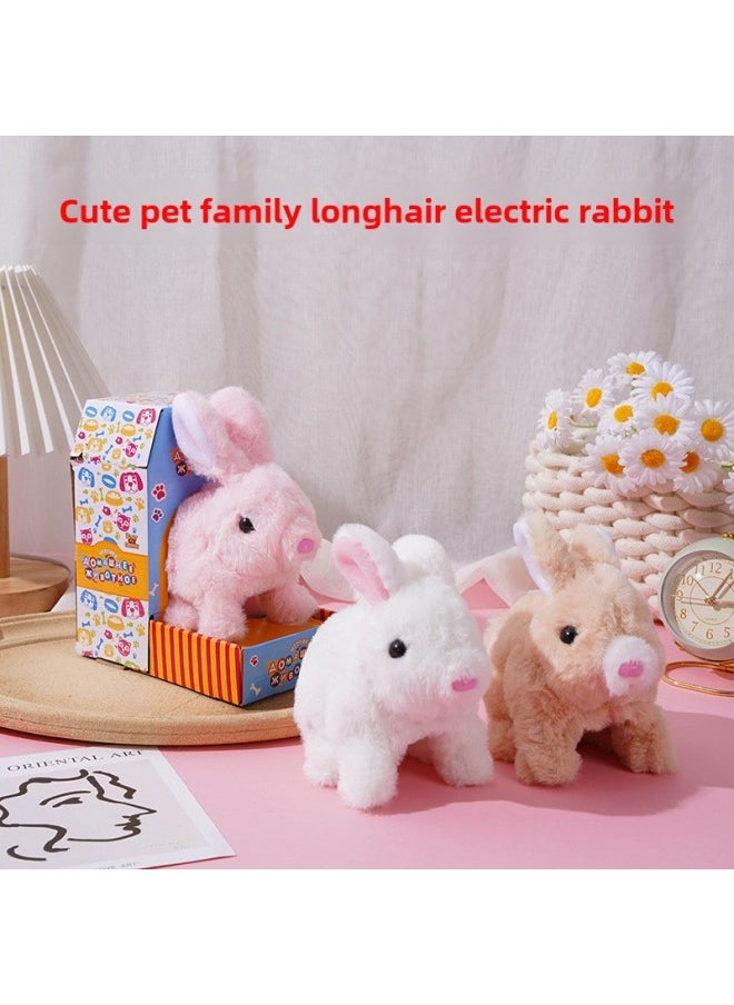 Simulation Electric Plush Toy Dog Adorable Pet White Rabbit Play House Cute Rabbit Will Go Will Call The Stall Supply-Color:Colorful Rabbit-Specifications:Ordinary  - Image 2