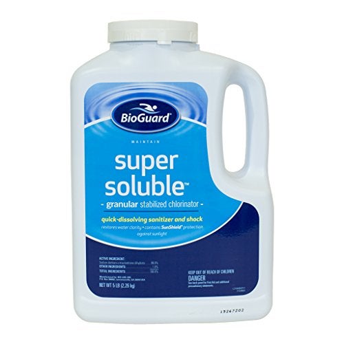 BioGuard Super Soluble Chlorine, 5 lb, Granular Stabilized Chlorinator, Quick-Dissolving, Restores Water Clarity & Contains Sunshield Protection - Image 1