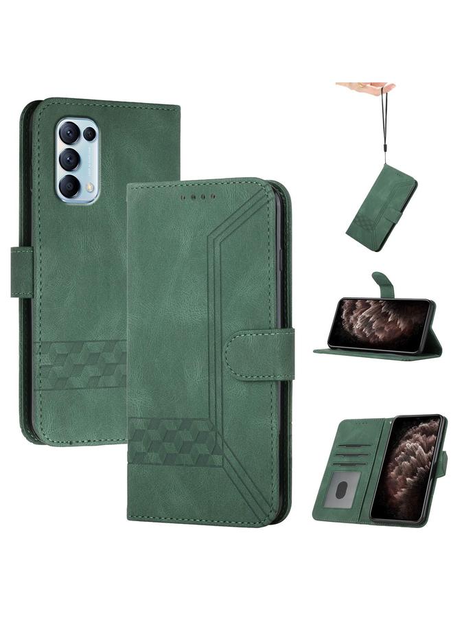 S-TOP Case For OPPO Reno5 4G / 5G / Find X3 Lite Cubic Skin Feel Flip Leather Phone Case - Image 1