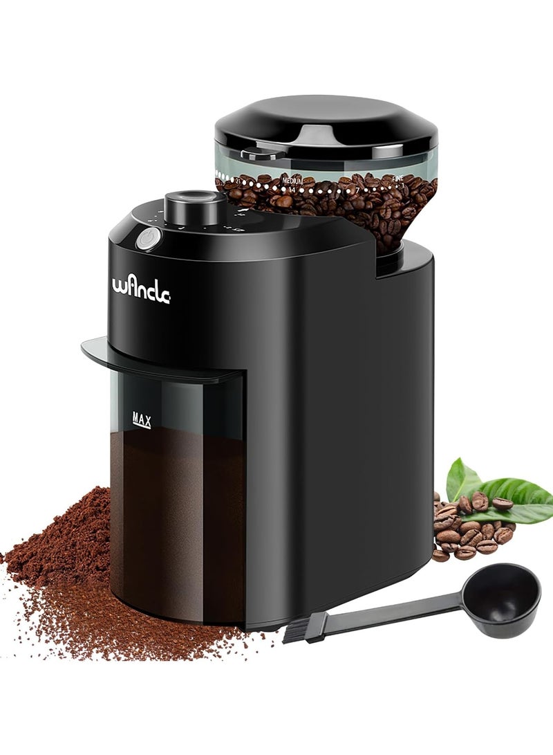 wancle Professional Burr Coffee Grinder | 28 Precision Settings & 200W Electric Coffee Grinder for Espresso, French Press, and Turkish Coffee,Black - Image 1