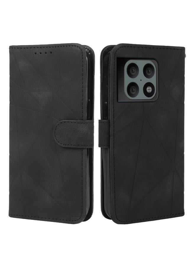 اس-توب جراب هاتف OnePlus 10 Pro 5G مصنوع من الجلد بخطوط هندسية - Image 2