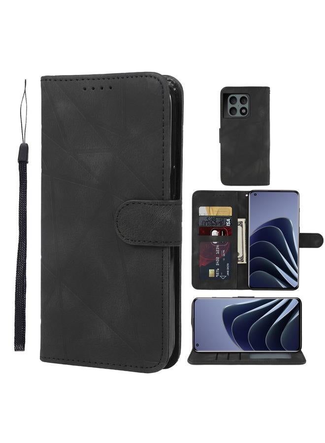 اس-توب جراب هاتف OnePlus 10 Pro 5G مصنوع من الجلد بخطوط هندسية - Image 1