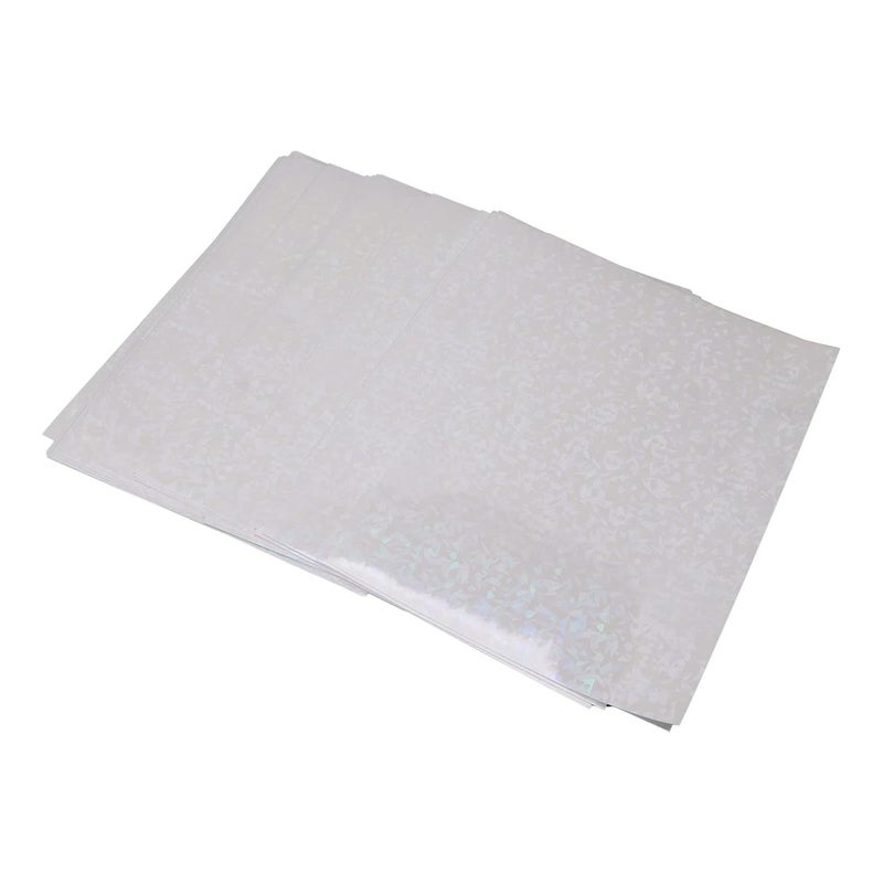 50 Sheets Holographic Cold Laminate Sheet, A4 DIY Laminating Sheets, Cuttable Scratch BOPP Material for Badge Making, Photo Post Lamination, Graphic Framing (Type 1) - Image 5