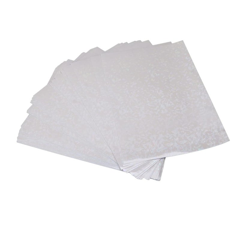 50 Sheets Holographic Cold Laminate Sheet, A4 DIY Laminating Sheets, Cuttable Scratch BOPP Material for Badge Making, Photo Post Lamination, Graphic Framing (Type 1) - Image 1