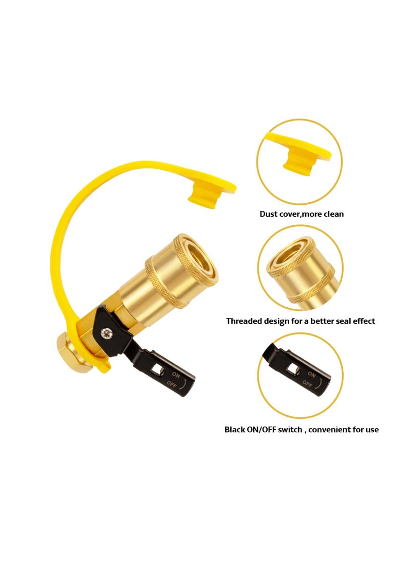Generic RV Propane Quick Connect Adapter, 1/4" Female Shutoff Valve &Full Flow Plug & 1/4" Male NPT &1/4" Female NPT, Male Pipe Half-Union Fitting to Heater Appliance Plug for RV, Trailer, BBQ - Image 4