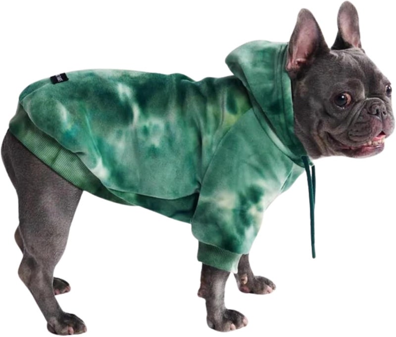 Spark Paws Dog Hoodie – Premium Dog Sweater for Small, Medium, and Large Dogs | Warm Outfits for French Bulldogs, Pitbull, Puppy, Winter Jacket Alternative - Green Skydye, L - Image 1