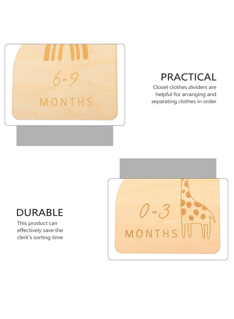 Excefore خزانة أطفال خشبية، 5 قطع من مقسمات الخزانة الكرتونية من عمر 0 إلى 12 شهرًا، منظمات خزانة الأطفال المعلقة، منظم ملابس الأطفال، منظم ملابس الأطفال، منظم غرفة الأطفال، منظم ملابس المنزل - Image 5