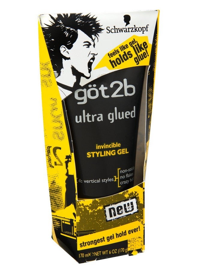 Got2b Schwarzkopf Got2B Ultra Glued 4 Vertical Styles Invincible Styling Gel 6 Oz (Pack Of 6)
