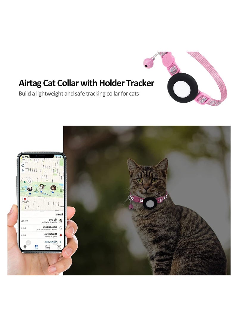 Generic - Cat Collar for Airtag, Refective Collar for Cat with Safety Buckle and Waterproof for Air Tag Holder in 3/8" Width, Cat Collar Compatible with Apple Airtag for Cat Dog Kitten Puppy - Image 1