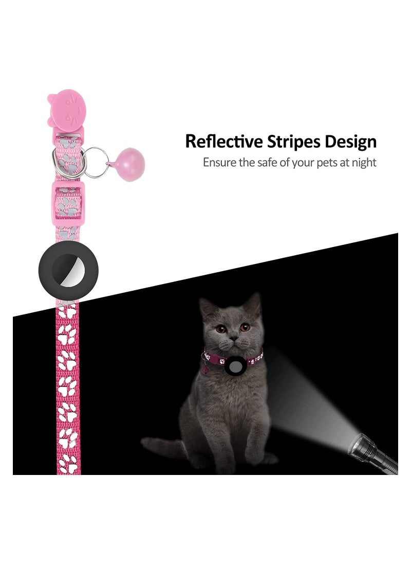 Generic Cat Collar for Airtag, Refective Collar for Cat with Safety Buckle and Waterproof for Air Tag Holder in 3/8" Width, Cat Collar Compatible with Apple Airtag for Cat Dog Kitten Puppy  - Image 4