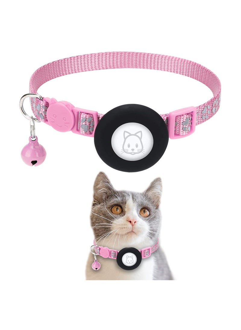 Generic Cat Collar for Airtag, Refective Collar for Cat with Safety Buckle and Waterproof for Air Tag Holder in 3/8" Width, Cat Collar Compatible with Apple Airtag for Cat Dog Kitten Puppy  - Image 1