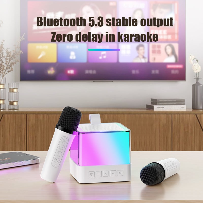 Desktop With Light Bluetooth Karaoke Audio All-In-One Machine With Microphone Split Microphone Outdoor Speaker Ktv Suit - Image 4
