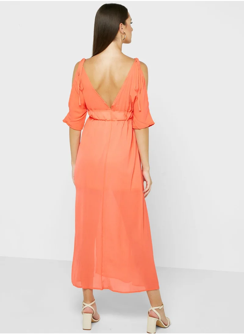ELLA Cold Shoulder Dress With Slit