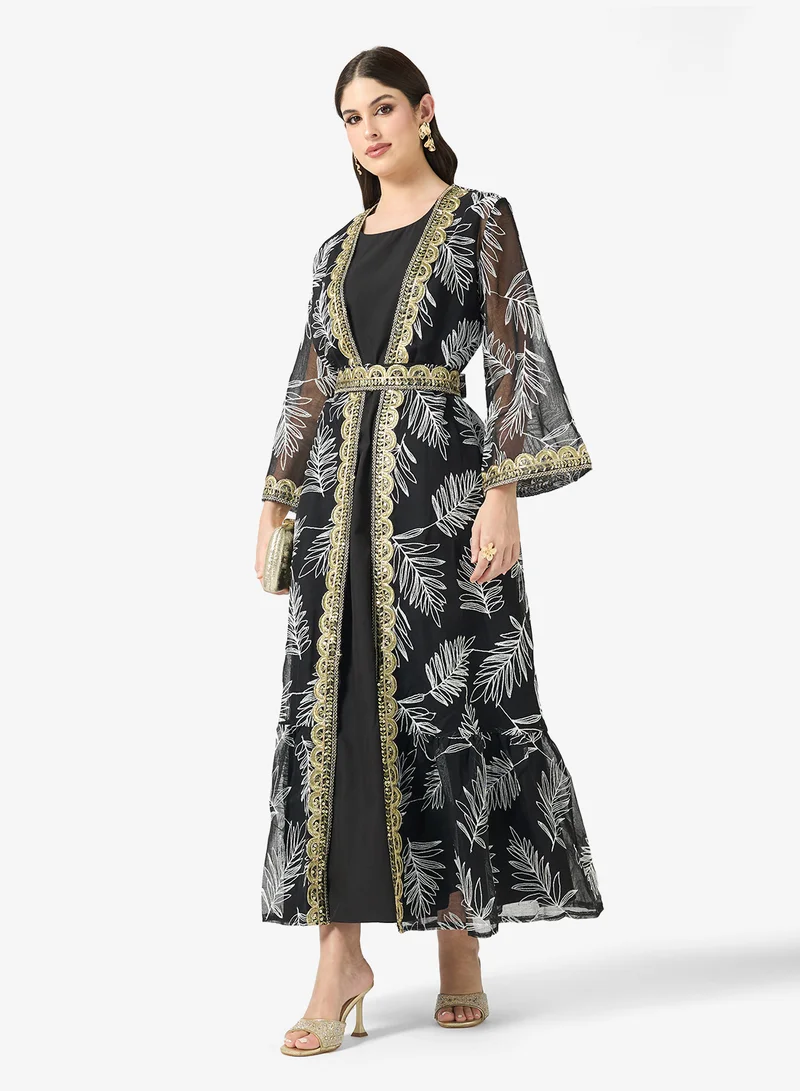 Khizana  Printed Abaya With Inner Dress for Women | Best Price UAE