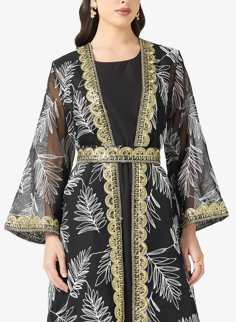 Khizana  Printed Abaya With Inner Dress for Women | Best Price UAE