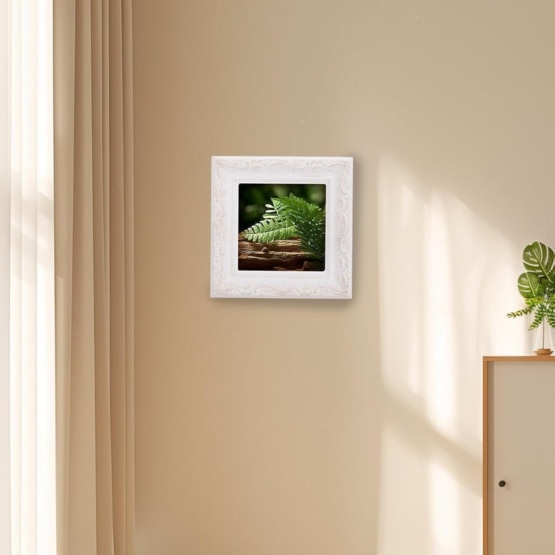 Zerodeko Vintage Rustic Wood Picture Frame 8.6 Inch Square 22x22x2.5cm Retro Photo Frame for DIY Display Tabletop Wall Decor - Image 5