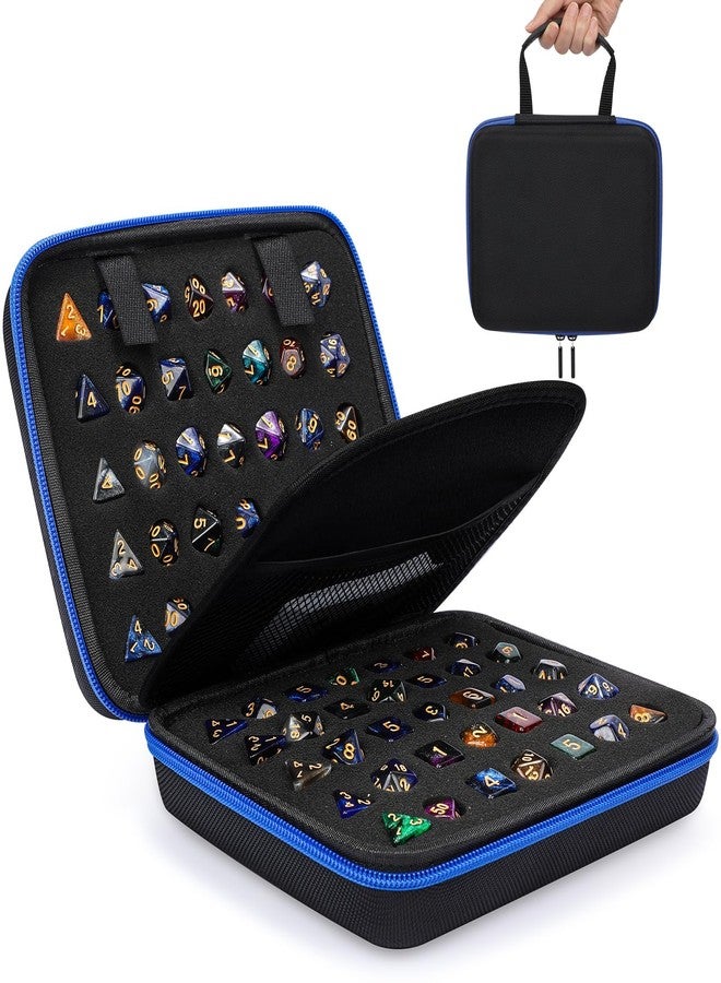 Aoriher Dice Case with Removable Slotted Tray for Storage Game Dice Carrying Holder Compatible with Dnd Role Playing and Other Table Games, Holds up to 70/10 Sets(Blue) - Image 1