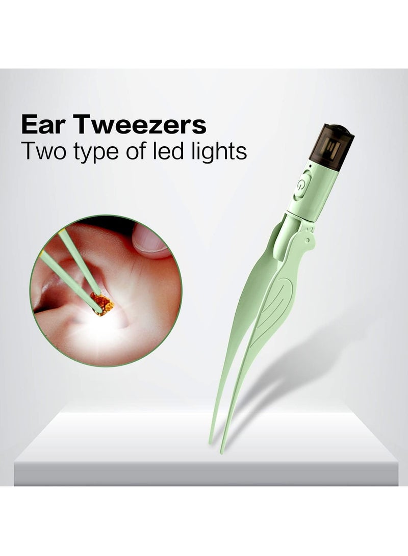 KASTWAVE Ear Cleaning Kit with LED Light, 8 Pack Ear Cleaning Tool, Ear Pick with 2 LED Lights, Earwax Spoon Digger & Tweezers for Ear Cleaning Tool Set - Image 4