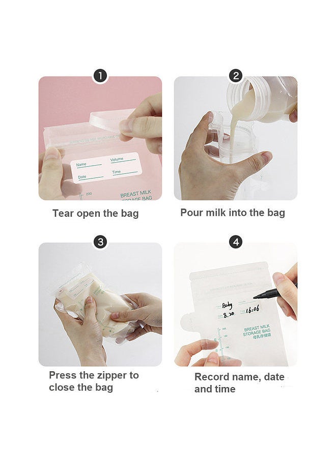 Generic - Misuta Breastmilk Storage Bags Breast Milk Storing Bags Pre-Sterilized BPA Free Double Zipper Seal Leak-Proof for Breastfeeding, 150ml/5oz Capacity & 30pcs Pack - Image 1