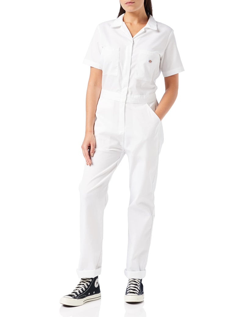 Dickies Womens FLEX Cooling Short Sleeve Coveralls WHITE L - Image 2