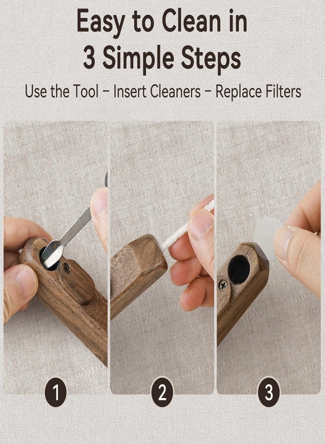 Sivaopa Rosewood Tobacco Pipe Set - Wooden Smoking Pipe with Filter, Cleaning Tool - Compact Handmade Pipe for Travel, Gift, Daily Use - Image 4
