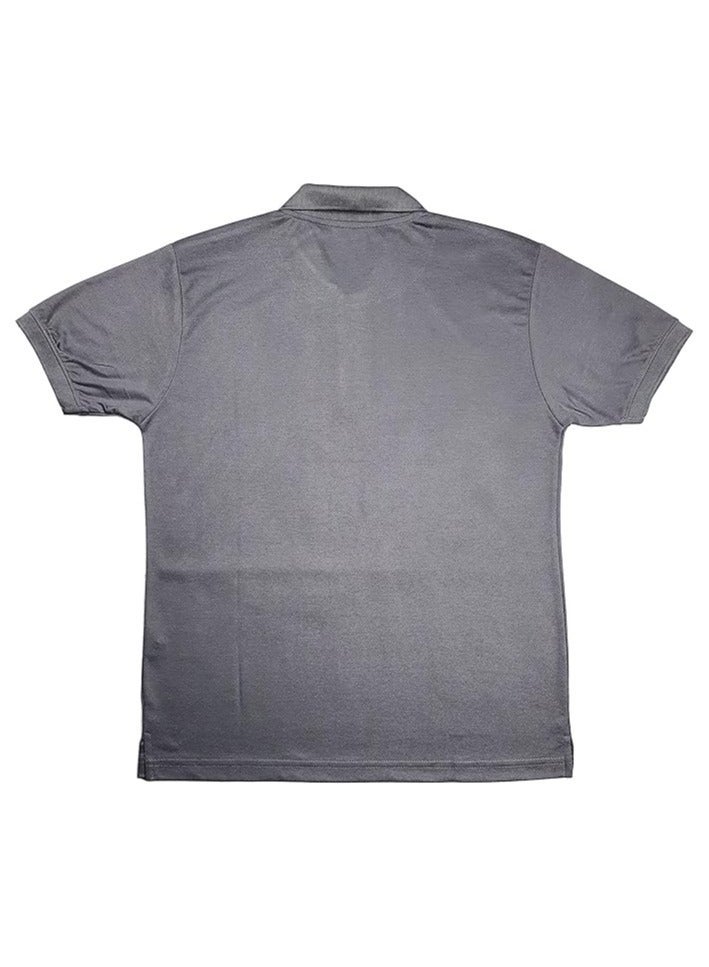 COOL TEX Cooltex Unisex Cotton Polyester Plain Dark Grey Polo T-Shirts Cool Dry-Fit Material Short Sleeves Soft and Comfortable - Image 3