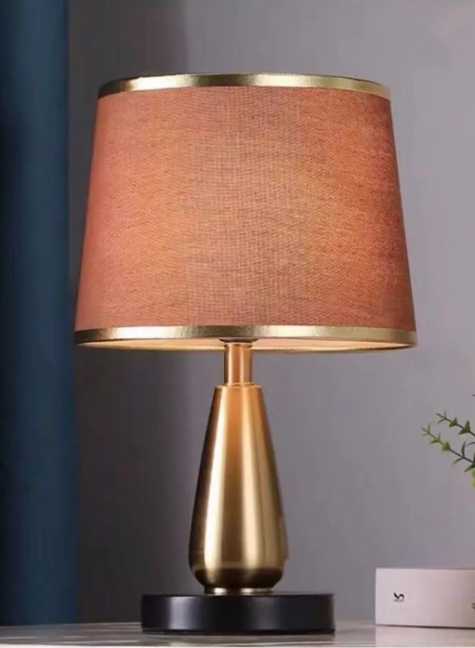 AL THURAYAT Elegant lampshade with a luxurious and modern design with shiny golden edges next to the bed for the bedroom, adding light and an atmosphere of luxury and warmth, lampshade for the hotel bedroom and living room, A luxurious and innovative.(Golden color) - Image 1