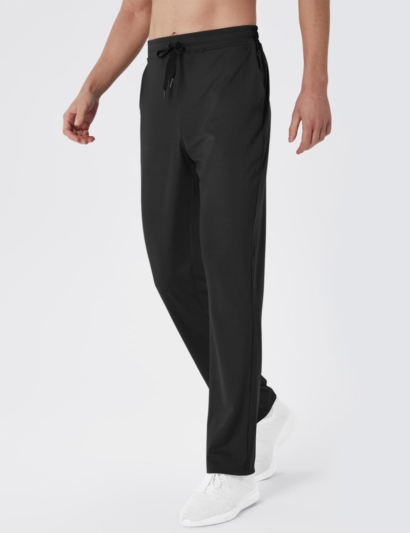 LETAOTAO 34" Inseam Tall Mens Joggers Sweatpants Extra Long Zipper Pockets Athletic Gym Track Pants Black - Image 2