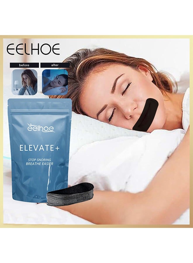 EELHOE 30 Pcs Sleep Strips,Mouth Tape for Sleeping Specially Designed for Lip Contact,Cotton Mouth Sleep Tape for Improved Nasal Breathing and Reduced Snoring- Stop Snoring Aids for Women Men (Black)  - Image 2