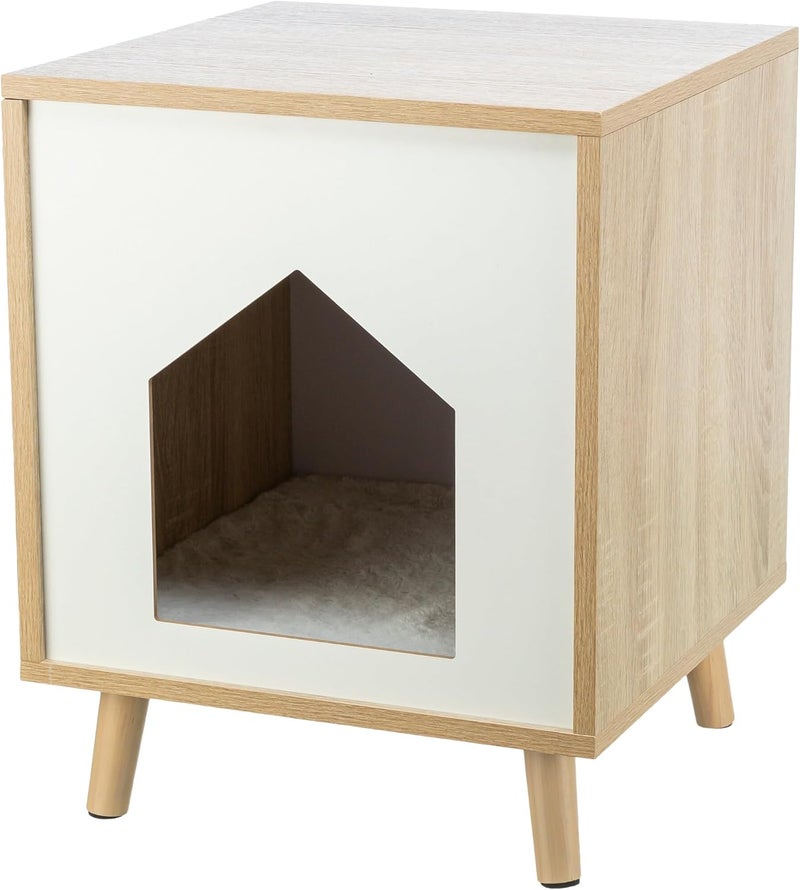 Trixie كوندو القطط الداخلي TRIXIE إيزا سرير قطط حديث طاولة جانبية طاولة ليلية مخبأ للقطط مع وسادة مريحة - Image 1