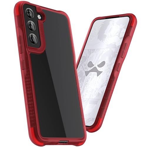 Ghostek Covert Red S22 5G Case Clear Hard Back Shockproof Protective Phone Cover Premium Slim Thin Lightweight Design Heavy Duty Armor Designed for 2022 Samsung Galaxy S22 (6.1") (Red) - Image 2