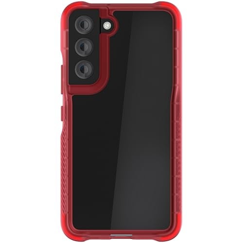 Ghostek Covert Red S22 5G Case Clear Hard Back Shockproof Protective Phone Cover Premium Slim Thin Lightweight Design Heavy Duty Armor Designed for 2022 Samsung Galaxy S22 (6.1") (Red) - Image 1