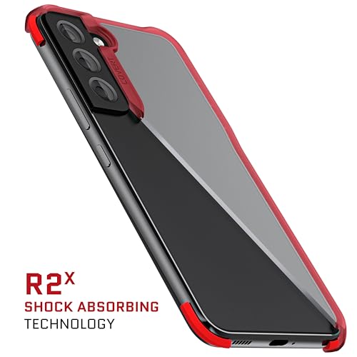 Ghostek Covert Red S22 5G Case Clear Hard Back Shockproof Protective Phone Cover Premium Slim Thin Lightweight Design Heavy Duty Armor Designed for 2022 Samsung Galaxy S22 (6.1") (Red) - Image 4