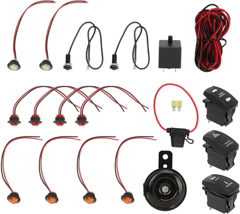 UTV Turn Signal Kit DC12V, Rocker Switch Harness, Replacement for Turbo - Complete Set with Flasher Relay, Easy Installation, Road Legal Safety Upgrade - Image 1