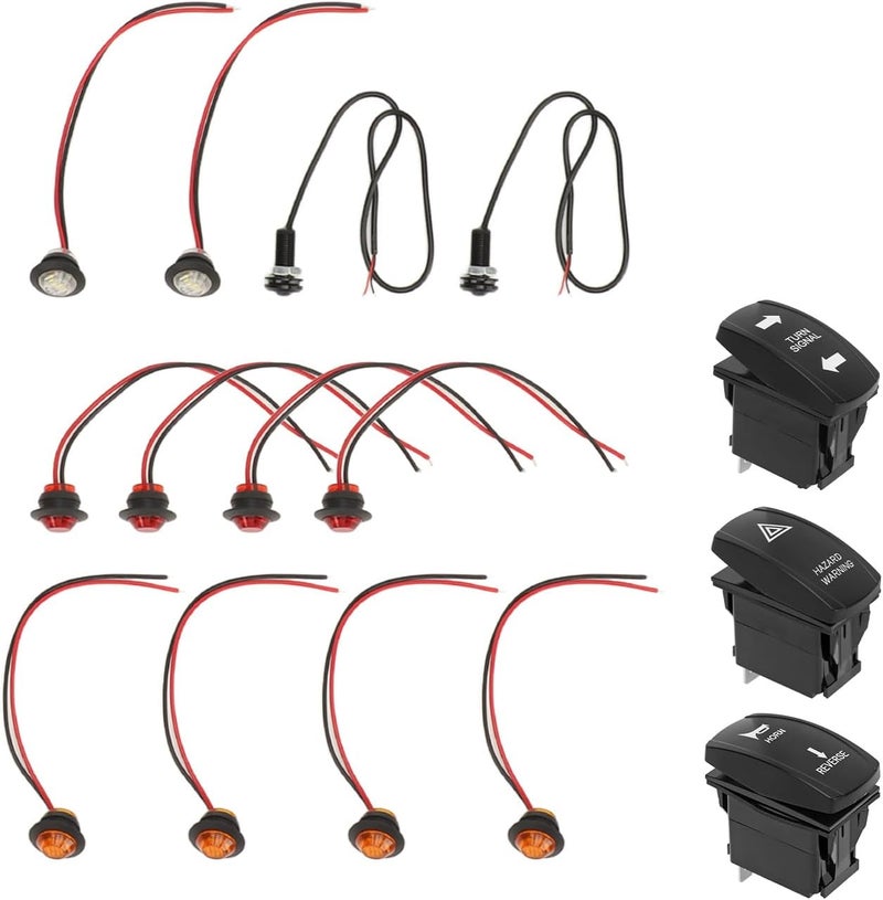 UTV Turn Signal Kit DC12V, Rocker Switch Harness, Replacement for Turbo - Complete Set with Flasher Relay, Easy Installation, Road Legal Safety Upgrade - Image 2