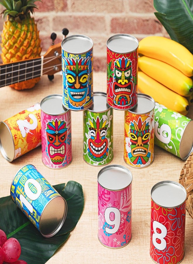 Jingmore Luau Party Games Tiki Can Toss Game Bean Bag Toss with 10 Tin Cans and 3 Bean Bag for Summer Luau Family Birthday Tropical Hawaii Aloha Indoors Outdoors Activities Party Supplies - Image 4