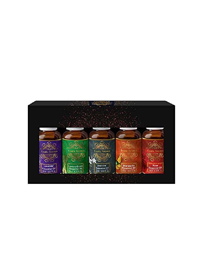 Exotic Aromas Essential Oil Lavender Oil Lemongrass Oil Jasmine Oil Mandarin Oil Rose Oil (Pack Of 5) - Image 4