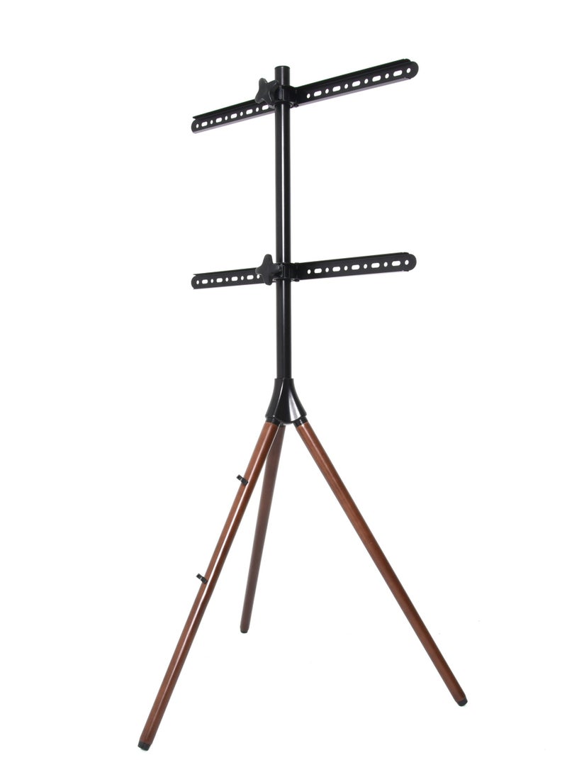 Hamood Universal Studio TV Floor Tripod Stand For Most 32"-65" Flat Panel TVs loading capacity 35kg colour dark brown  - Image 3