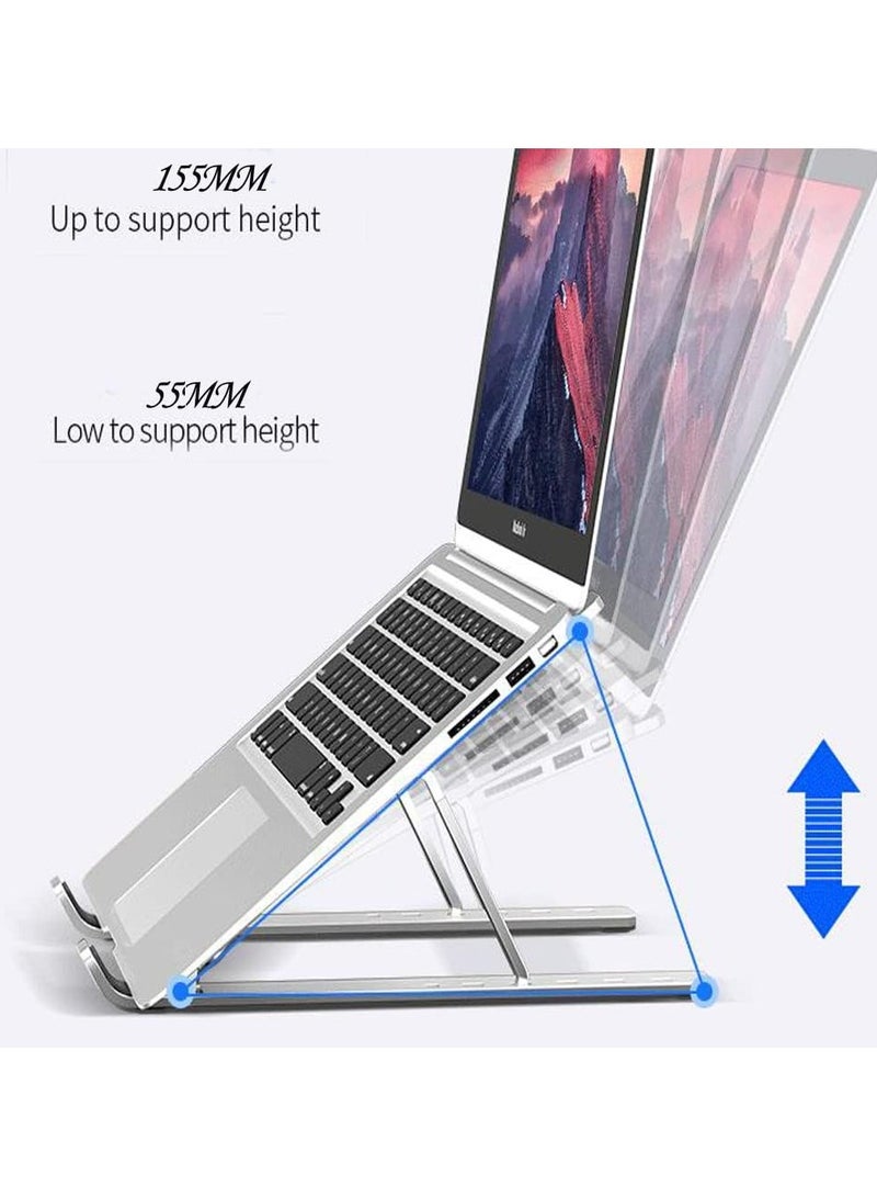 A.M Aluminum Alloy Laptop Stand, Tablet Stand, PC Stand, Folding Stand, 6-Speed Height and Angle Adjustment, Relieve Back Pain/Humpback/Shoulder Stiffness/Improve Posture - Image 2