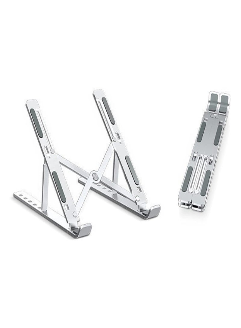 A.M Aluminum Alloy Laptop Stand, Tablet Stand, PC Stand, Folding Stand, 6-Speed Height and Angle Adjustment, Relieve Back Pain/Humpback/Shoulder Stiffness/Improve Posture - Image 1